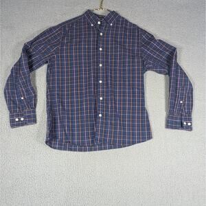 Charles Tyrwhitt Button Up Shirt Mens Medium Slim Fit Blue Plaid Long Sleeve